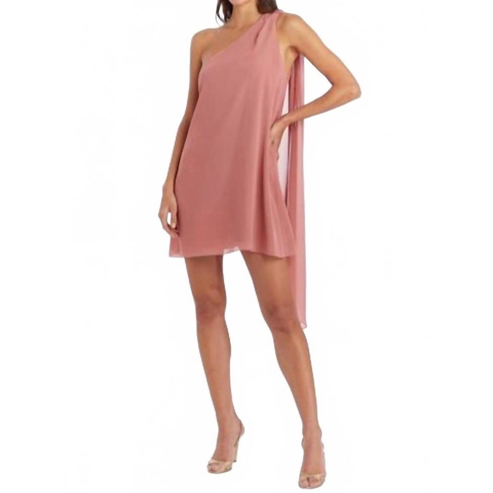 New! Amanda Uprichard Elisa Dress Small Sienna Chiffon Draped Mini Cocktail